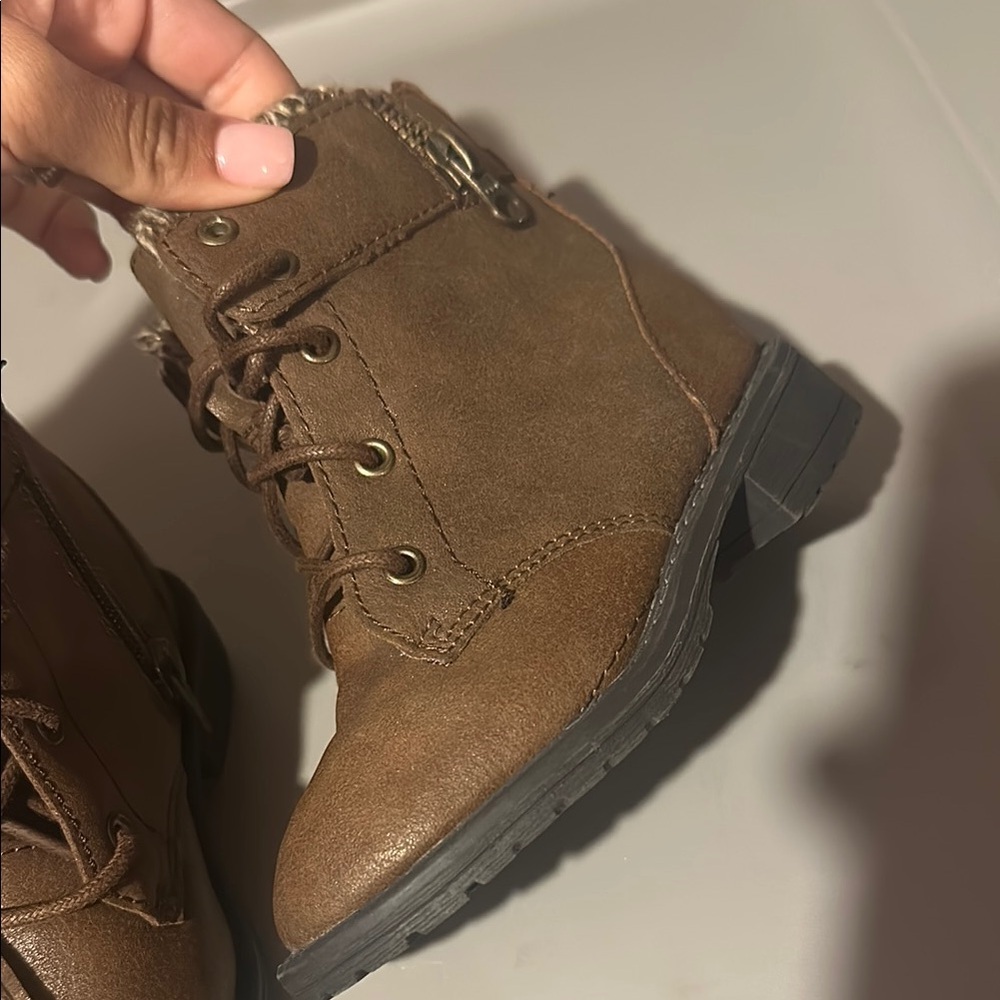Brown Lace-Up Ankle Boots - Picture 3 of 7